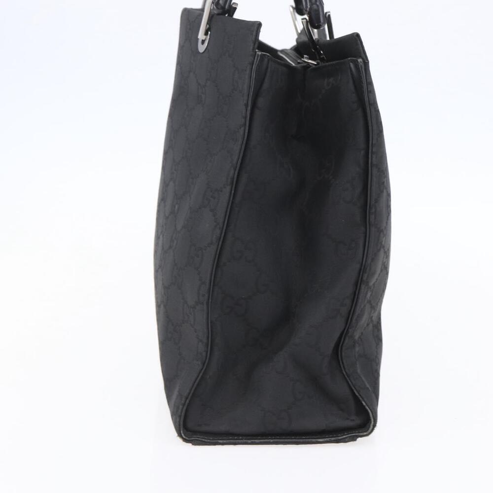 GUCCI Bamboo GG Canvas Hand Bag Black Silver 002 1010 3754 Auth 154446 - Picture 4 of 16
